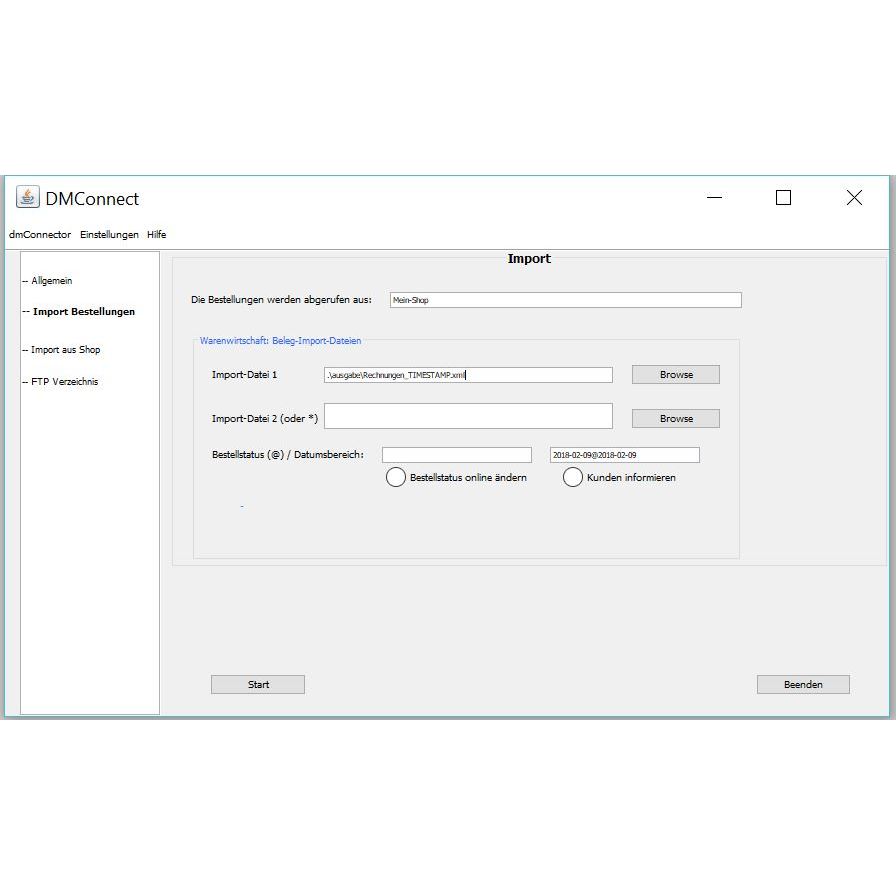Bestellimport GUI